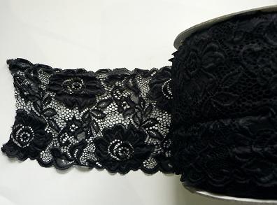 Stretch Lace 'Luxury' nr 188/14.5cm (10 m), Black